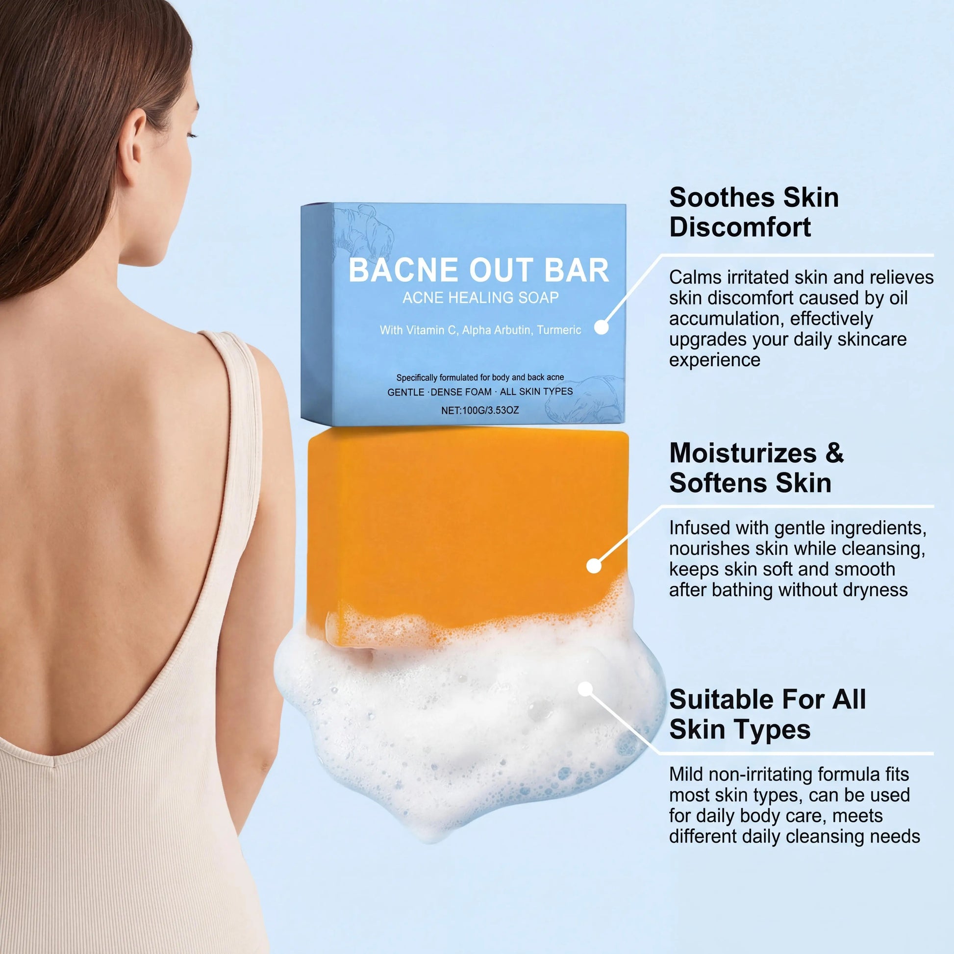 Turmeric Cleansing Soap Effectively Removes Body Acne Deep Cleansing Rich Foam Eliminates Body Odor Gently Exfoliates Body Soap Peaceful Pleasures Health and Wellness