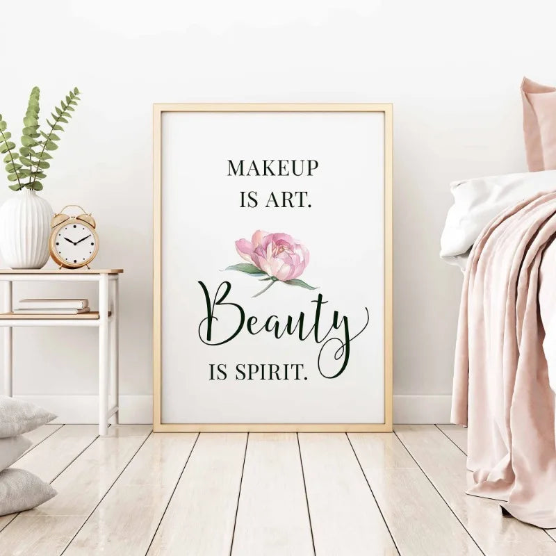 Makeup Quote Canvas Wall Art | Beauty Salon Decor Print