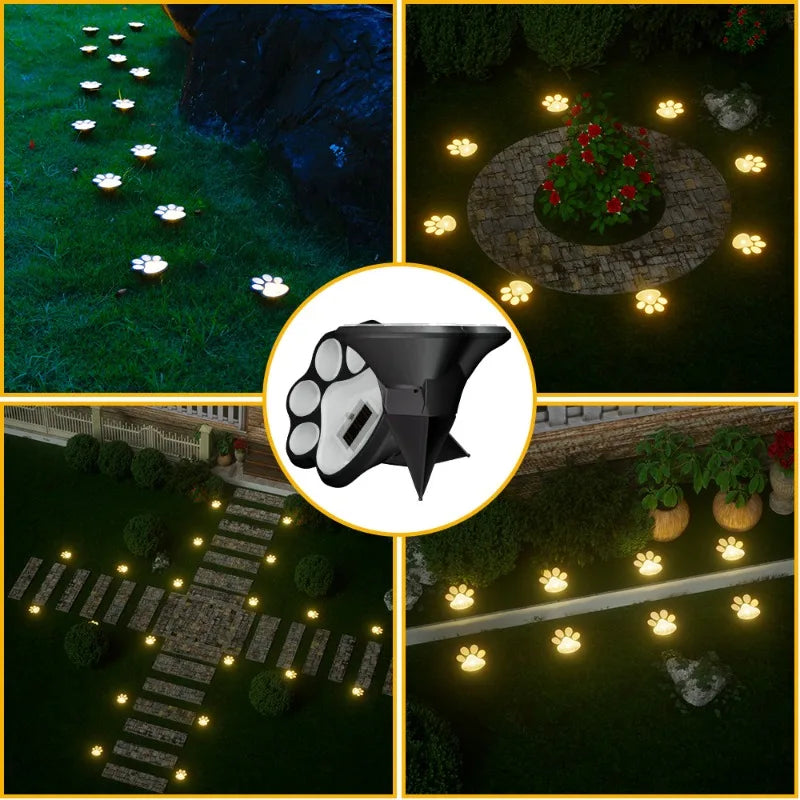 Solar Dog Paw Print LED Garden Ground Light | Outdoor Decor Solar Garden Light Peaceful Pleasures Health and Wellness