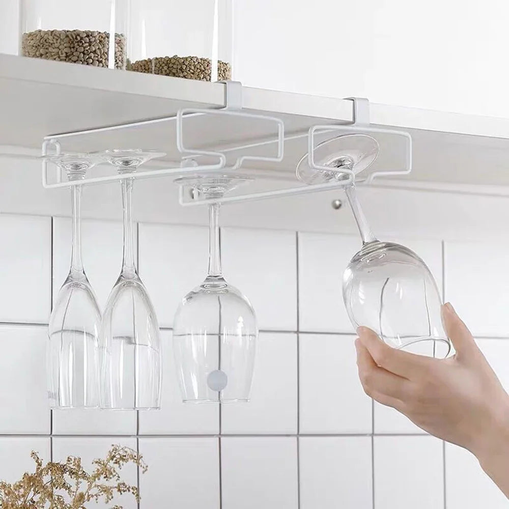Hanging Wine Glass Rack – Wall-Mounted Iron Stemware Holder