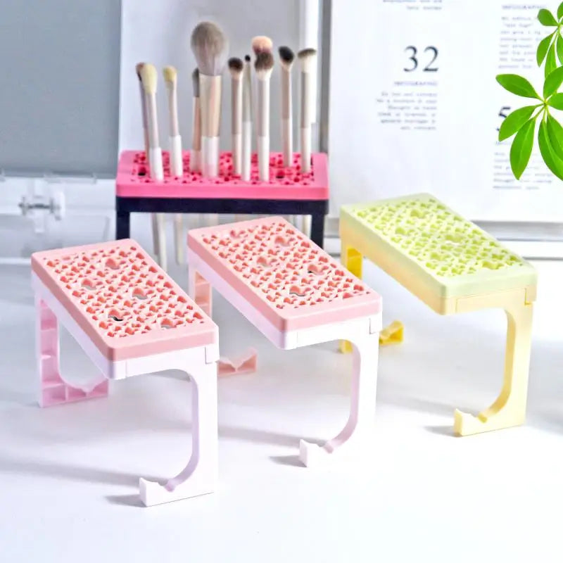 Silicone Makeup Brush Holder Drying Stand Makeup Set Storage Case Nail Pen And Painting Brush Organizer Fit For All Size Handle Peaceful Pleasures Health and Wellness