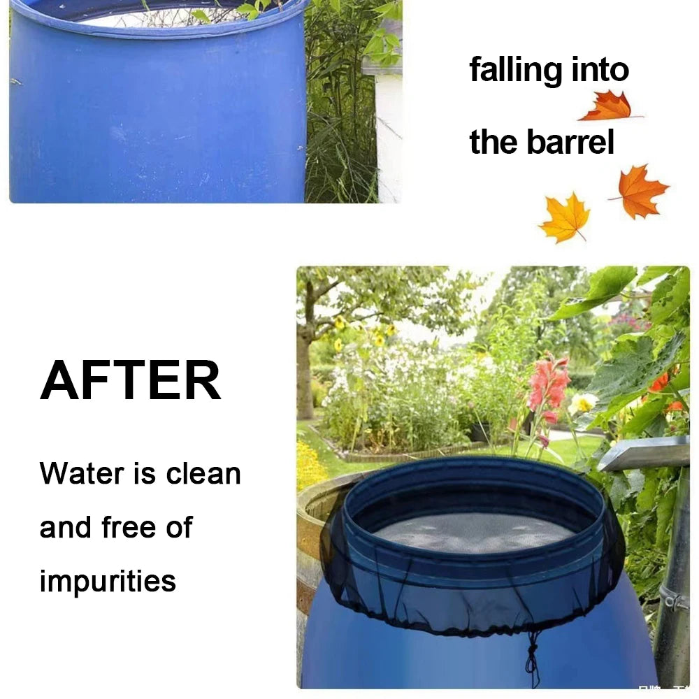 Mesh Cover Netting for Rain Barrels Water Collection Bucket Raindrop Harvesting Tools Anti-Mosquito Water Protection Home Garden Peaceful Pleasures Health and Wellness