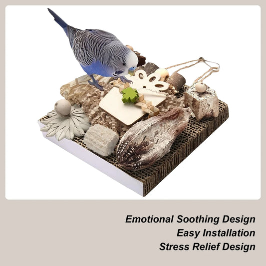 Wooden Bird Foraging Toy for Conures & Cockatiels | Chew Toy Bird Foraging Toy Peaceful Pleasures Health and Wellness China Mainland