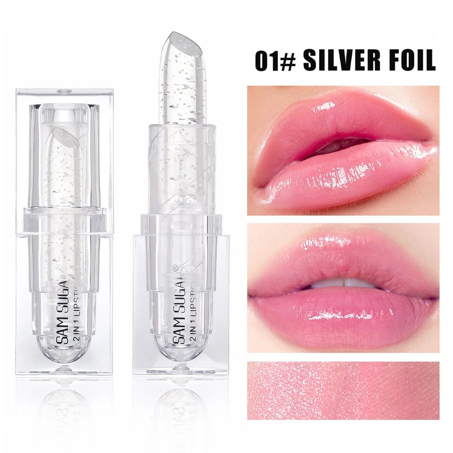SAM SUGAR Gold Foil Color-Changing Lipstick & Lip Balm