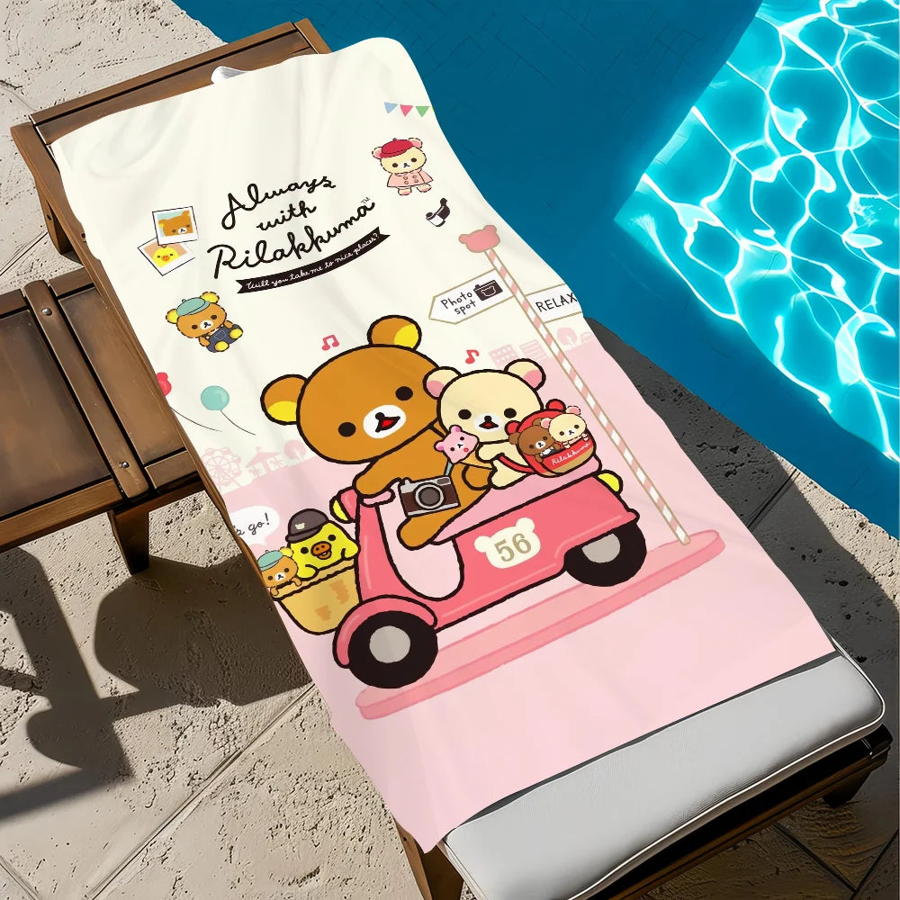Rilakkuma Cartoon Beach Towel | Quick Dry Soft Pool Towel