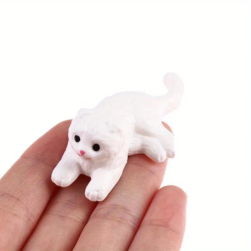 Kawaii Mini Cat & Dog Dollhouse Figures – 2 Sets | 1:12 Scale