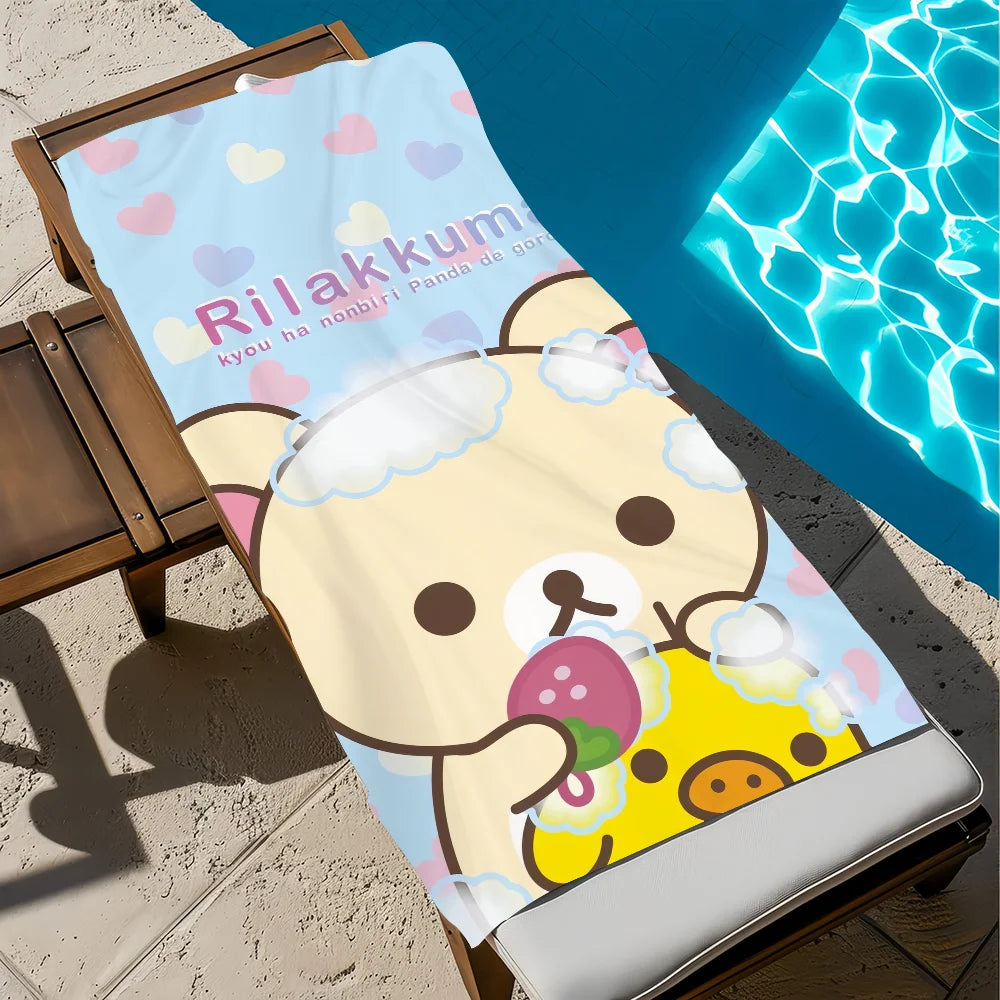 Rilakkuma Cartoon Beach Towel | Quick Dry Soft Pool Towel