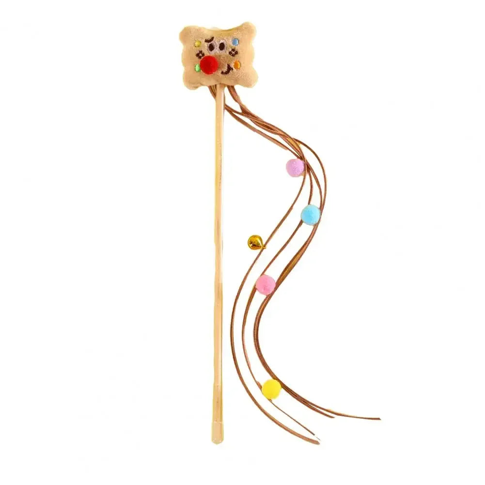 Cat Teasing Wand Plush Toy with Bell Ball – Interactive Cat Toy
