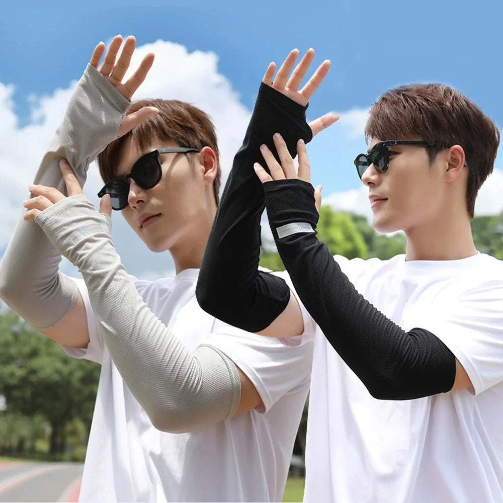 Ice Silk UPF50+ UV Arm Sleeves – Breathable Sun Protection