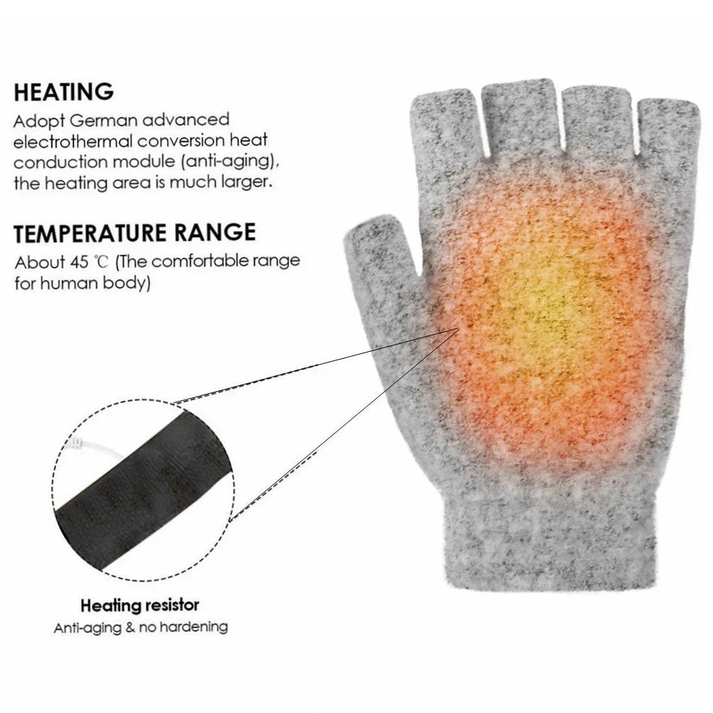 Winter Electric Heating Gloves Hand Warmer Gloves Heater Rechargeable USB Reusable Laptop Suitable for Sports Skiing Warm Gloves Peaceful Pleasures Health and Wellness