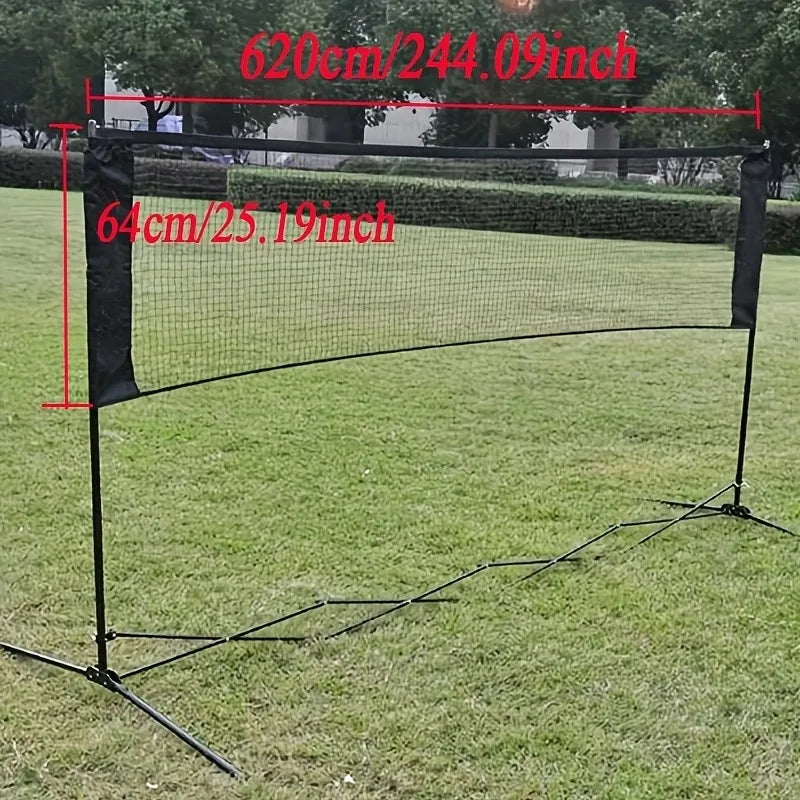 Outdoor Sports Net Set 6.2m x 0.64m Mesh forBadminton Tennis Volleyball Practice Training Net Easy Assembly forGarden Park Beach Peaceful Pleasures Health and Wellness