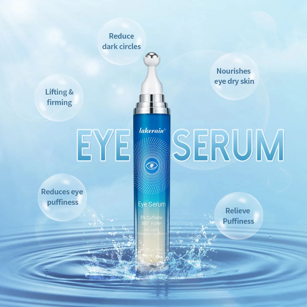 Anti-Wrinkle Eye Serum 5% Caffeine Eye Cream Eye Roller Ball Cream For Dark Circles Fades Fine Lines Remove Eye Bags 15ml Peaceful Pleasures Health and Wellness