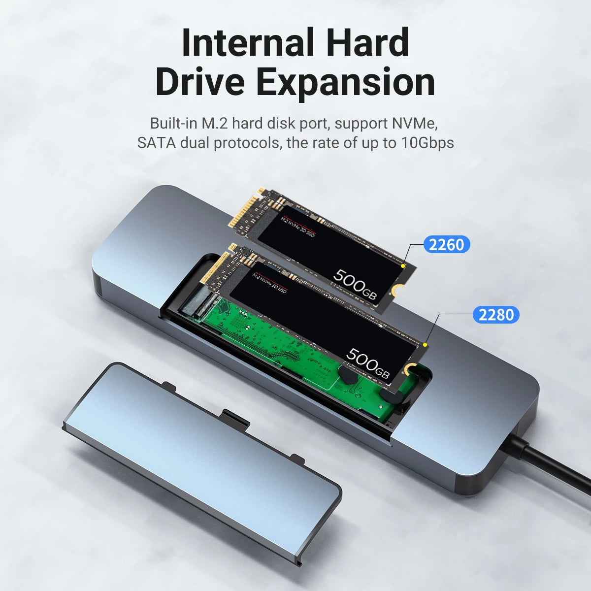 8-in-1 USB-C Hub & M.2 SSD Enclosure | 4K HDMI, PD 100W USB-C Hub Docking Station Peaceful Pleasures Health and Wellness