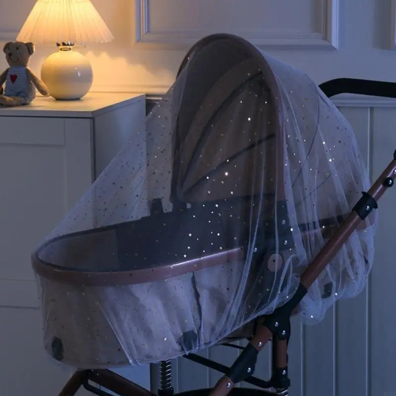 Baby Stroller Mosquito Net | Star & Flower Pattern, 160x130cm