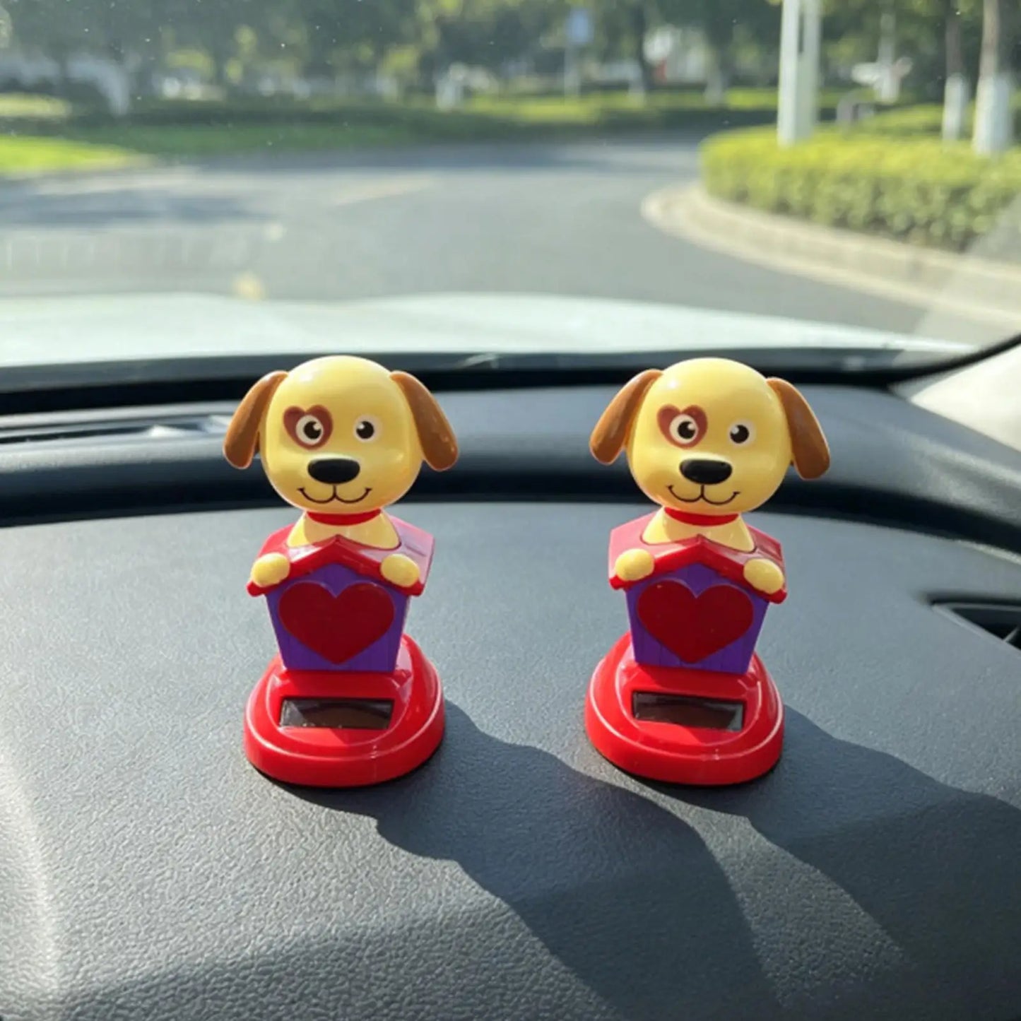 Solar Bobblehead Dog Dashboard Figurine | Car Decor Ornament