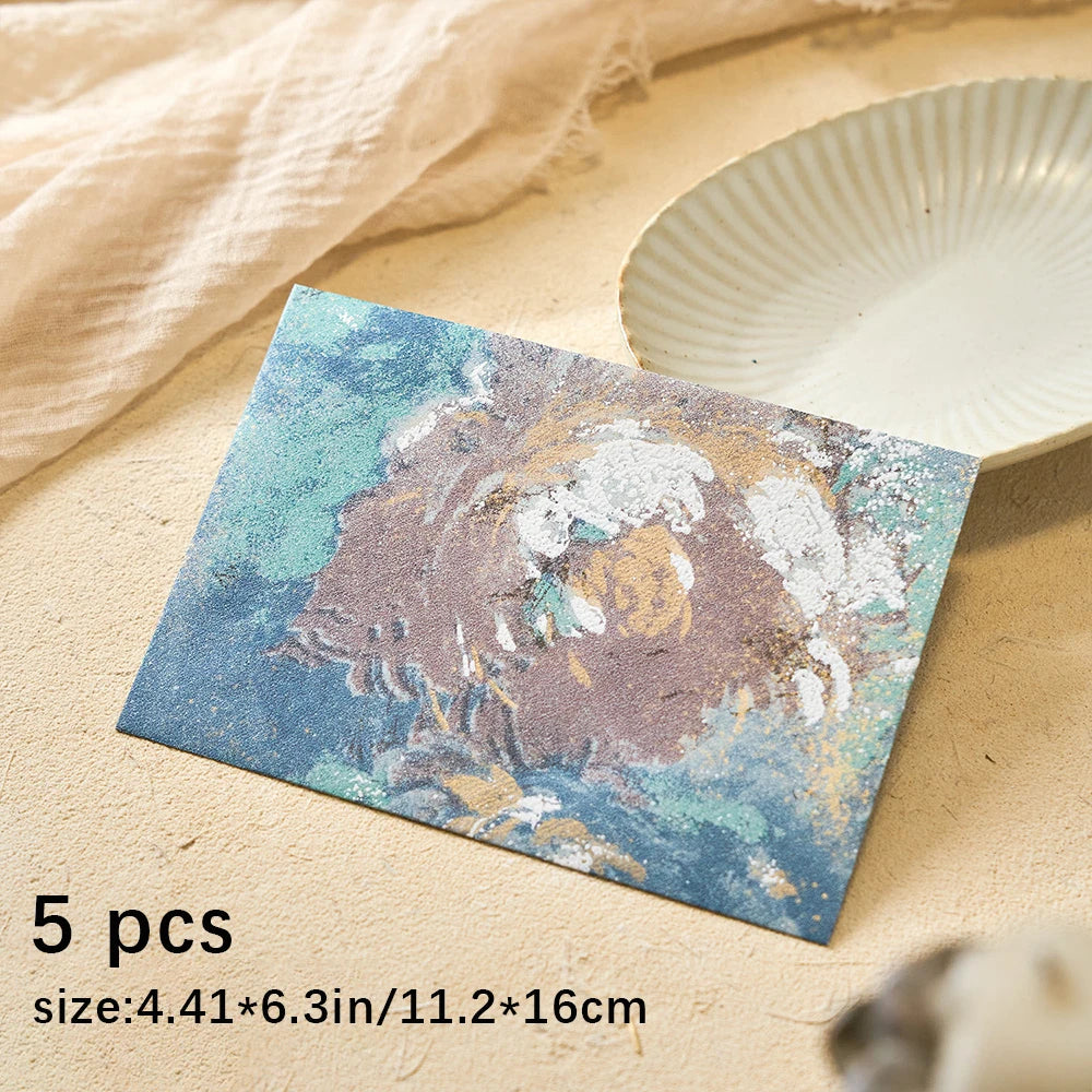 5 Vintage Floral Letterhead Series Special Paper Gilded Embossed