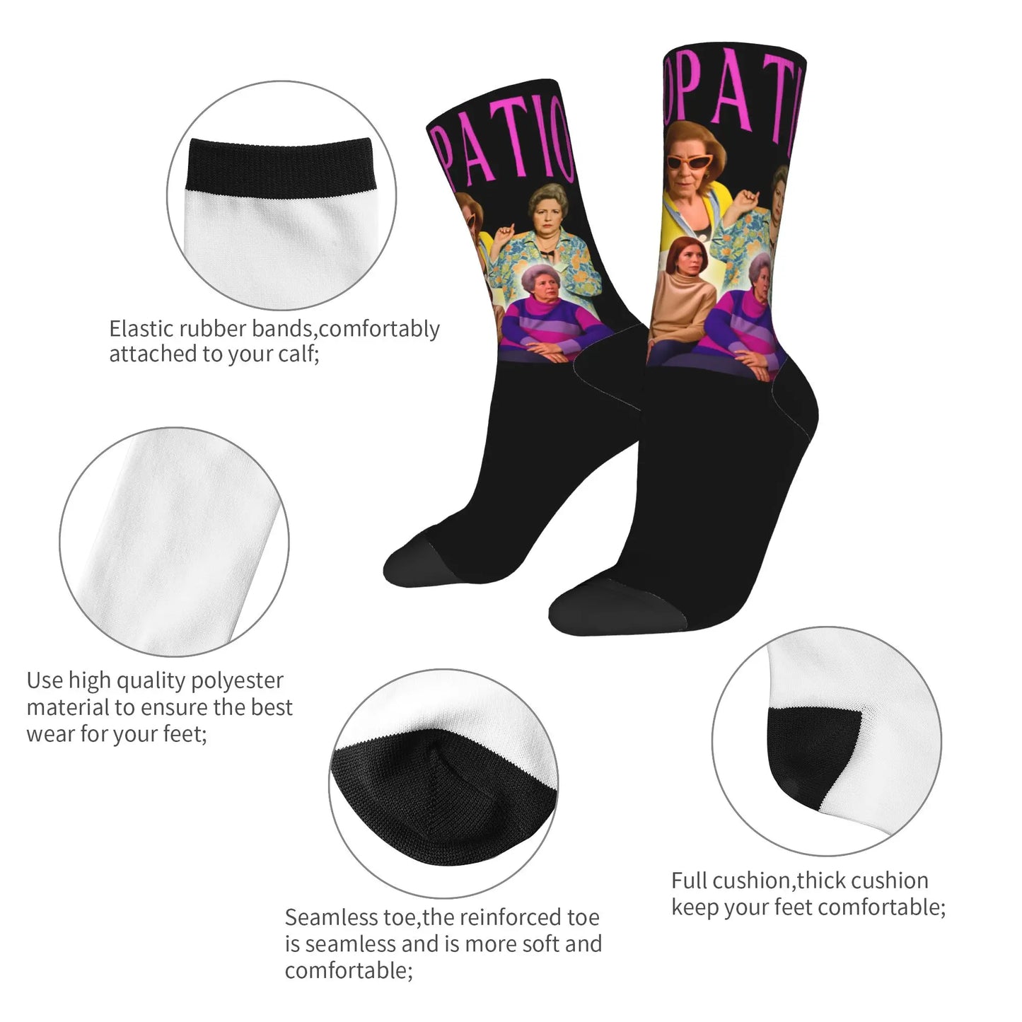 Aquí No Hay Quien Viva Novelty Crew Socks | Men's Non-Slip Novelty Crew Socks Peaceful Pleasures Health and Wellness