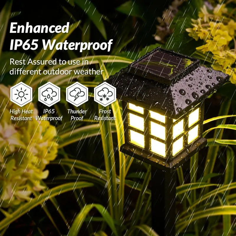 2-Pack Solar Pathway Lights | IP65 Waterproof Garden LED Lamps