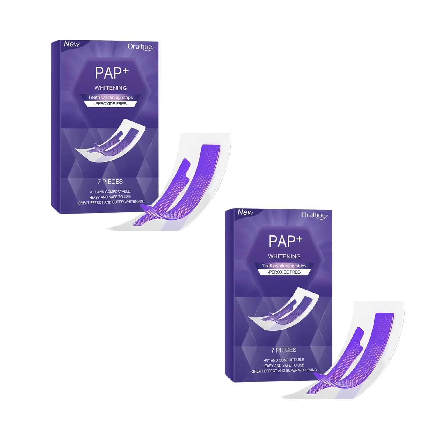 Oralhoe Purple Teeth Whitening Strips – 7pc Stain Removal