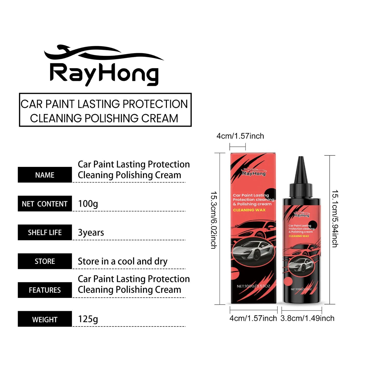 RayHong Car Scratch Polishing Paste | Paint Scratch Remover