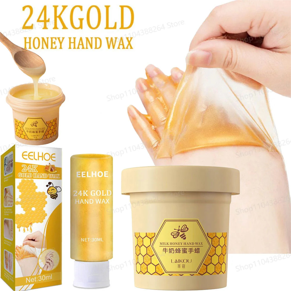 24K Gold Milk Honey Hand Care Masks Soothing Moisturizing Exfoliating Whitening Nourishing Hydrating Gel Hand Mask Peaceful Pleasures Health and Wellness