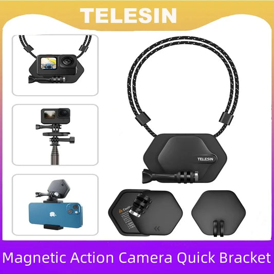 TELESIN Magnetic Action Camera Quick Release Bracket Gopro Accessories Release Bracket for GoPro Hero Insta 360 DJI Mobile Phone Peaceful Pleasures Health and Wellness