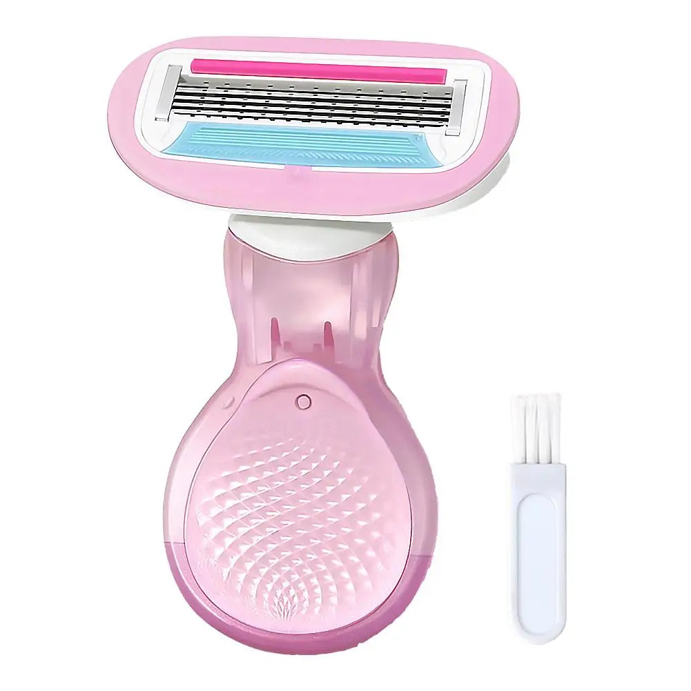 Portable Women Razor for Travel Face Leg Bikini Body Hair Shaving With Protective Net Blade Lady Manual Shaver Set Peaceful Pleasures Health and Wellness pink