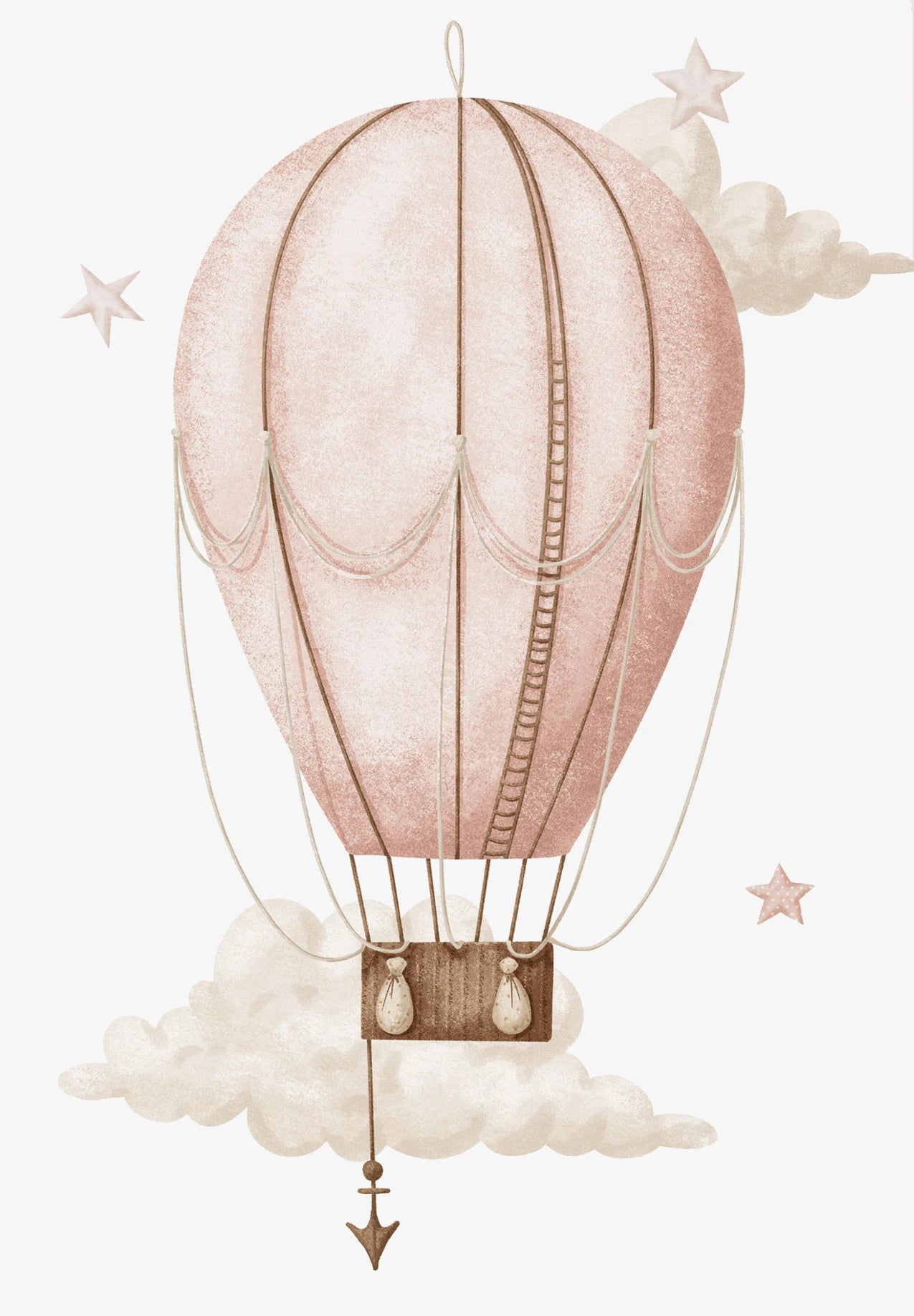 Kids Nursery Watercolor Canvas Wall Art | Monkey Lion Balloon Print