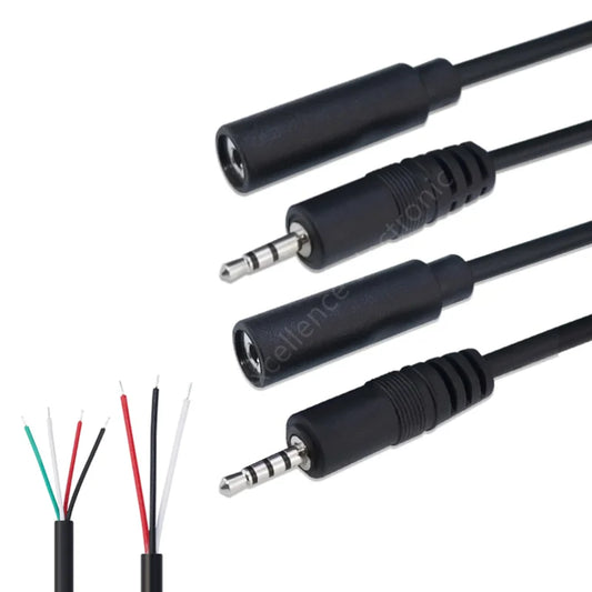 1/2/5Pcs 2.5mm Mono Stereo Audio Cable Male Female Plug Jack Connector 2/3Pin Extension Wire DIY Earphone Mic Repair Cable Peaceful Pleasures Health and Wellness