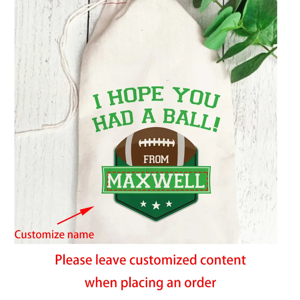 Custom Football Party Favor Bags | Birthday & Baby Shower Party Favor Bags Peaceful Pleasures Health and Wellness custom bag 5pcs 13X18cm