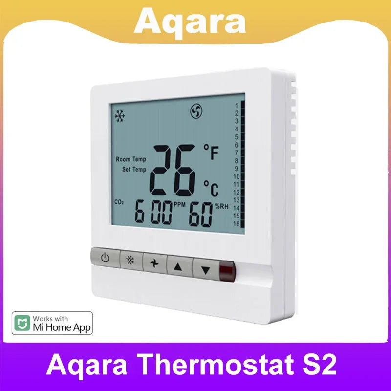 Aqara S2 Thermostat Central Air Conditioning Controller Floor Heating Controller Smart Home Work For Xiaomi Mijia Mi Home APP Peaceful Pleasures Health and Wellness