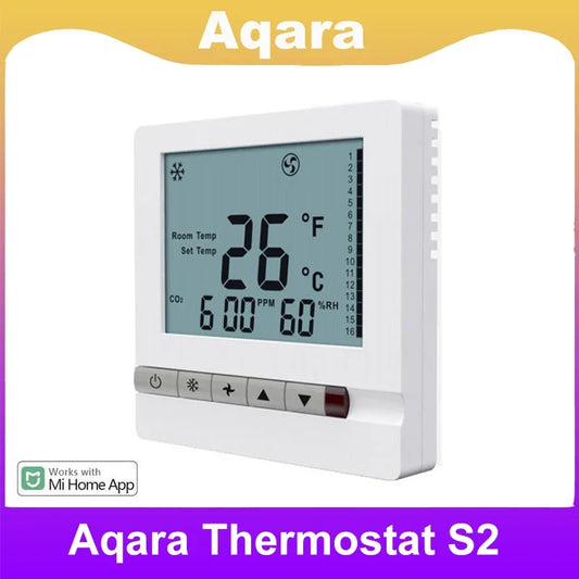Aqara S2 Thermostat Central Air Conditioning Controller Floor Heating Controller Smart Home Work For Xiaomi Mijia Mi Home APP Peaceful Pleasures Health and Wellness