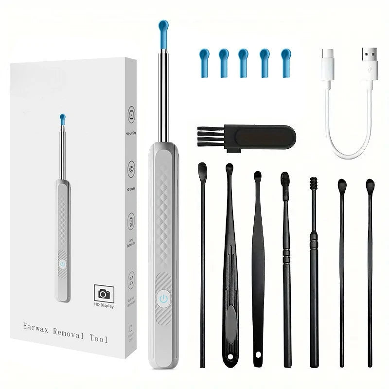 Visual Ear Wax Cleaner with Camera Safe Earwax Removal Endoscope with 5M Camera Luminous Otoscope Ear Cleaning Tools Ear Care Peaceful Pleasures Health and Wellness