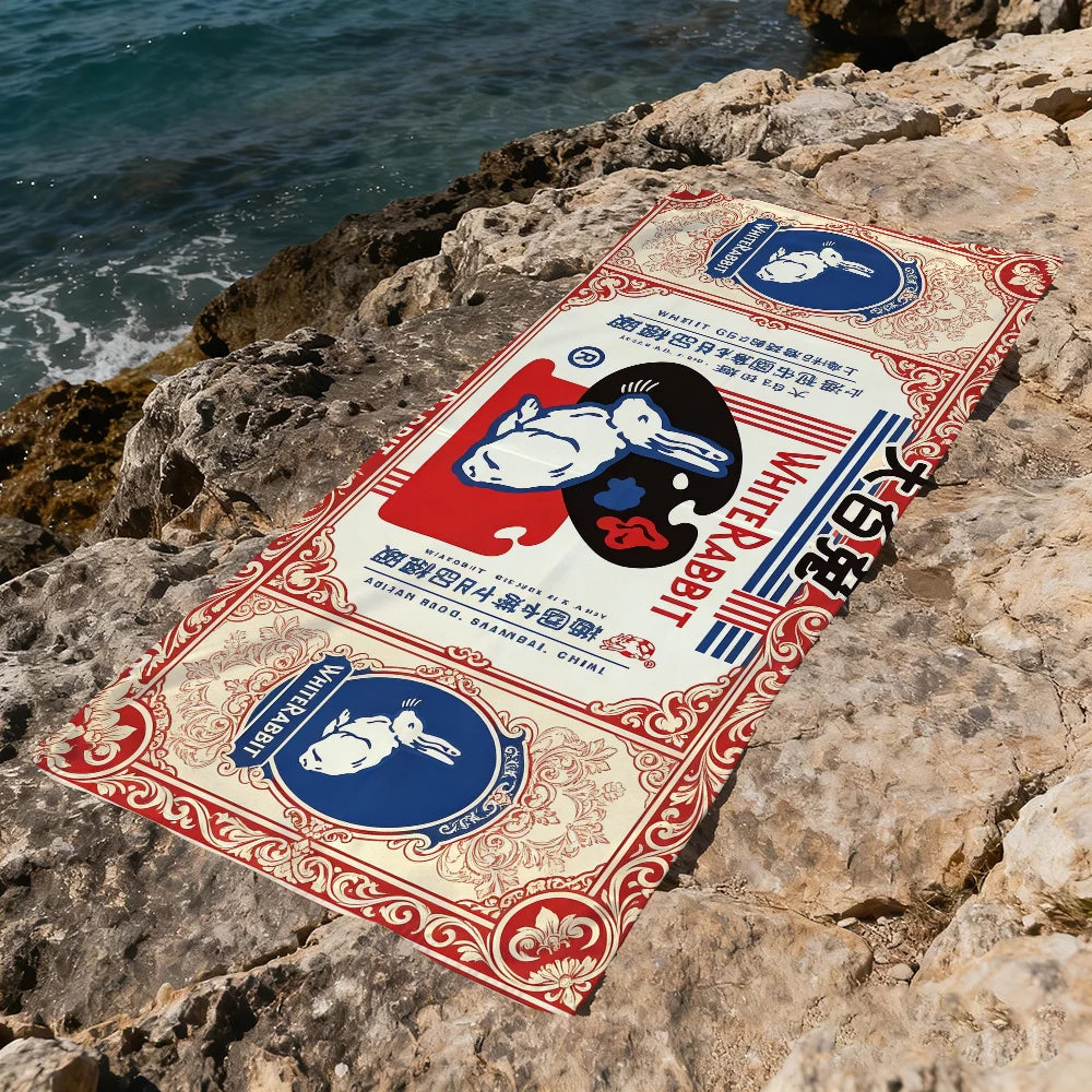 Cute Rabbit Quick-Dry Beach Towel | Soft Microfiber Pool Towel Quick-Dry Beach Towel Peaceful Pleasures Health and Wellness