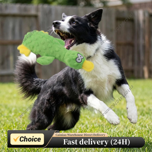 Cute Duck Puppy Teething Interactive Chewing Plush Toy with Built-in Squeaker Plush Animal Dog Toy for Indoor Small Pets Peaceful Pleasures Health and Wellness