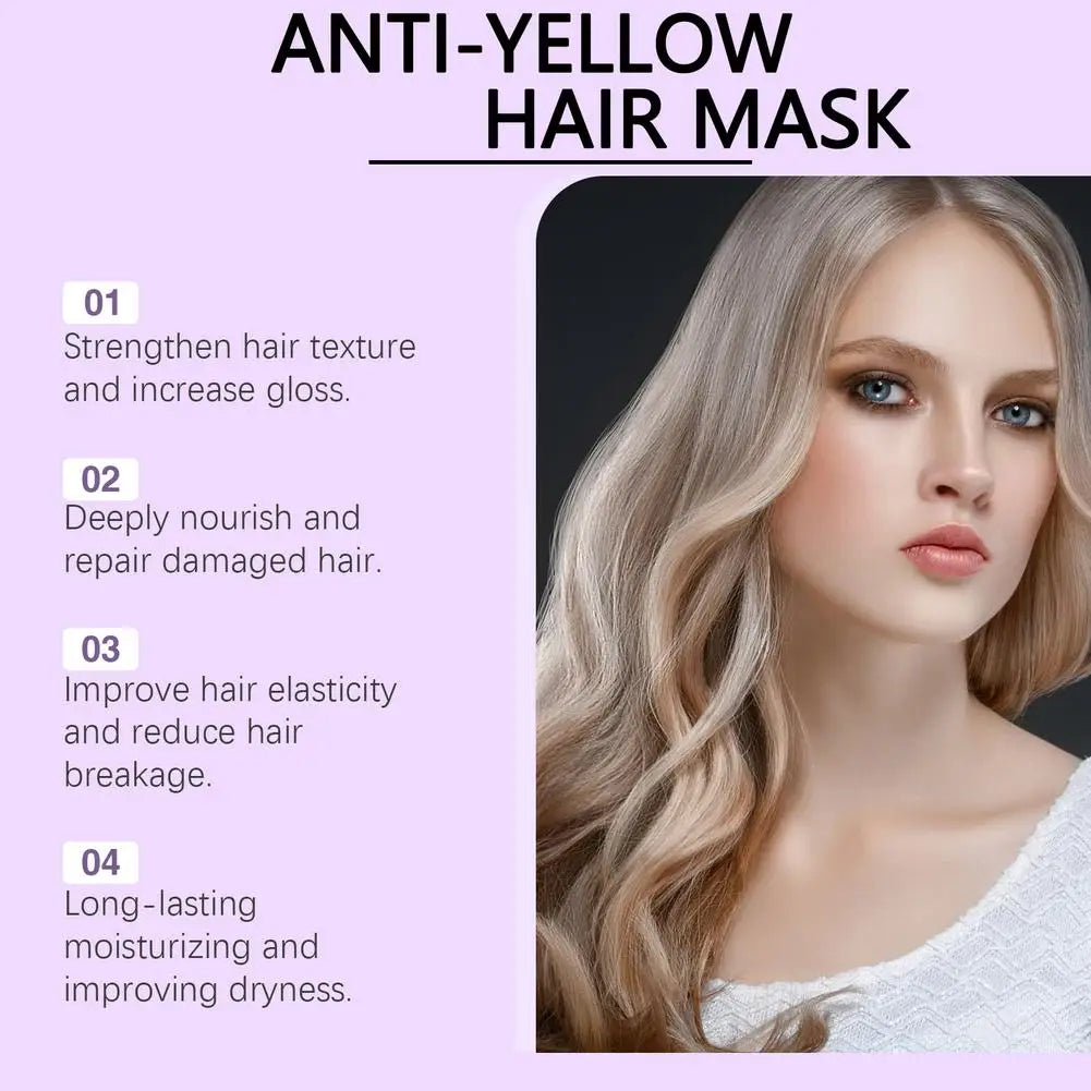 Purple Toning Hair Mask 100g – Anti-Yellow Keratin Deep Conditioner for Blonde, Silver & Gray Hair Peaceful Pleasures Health and Wellness