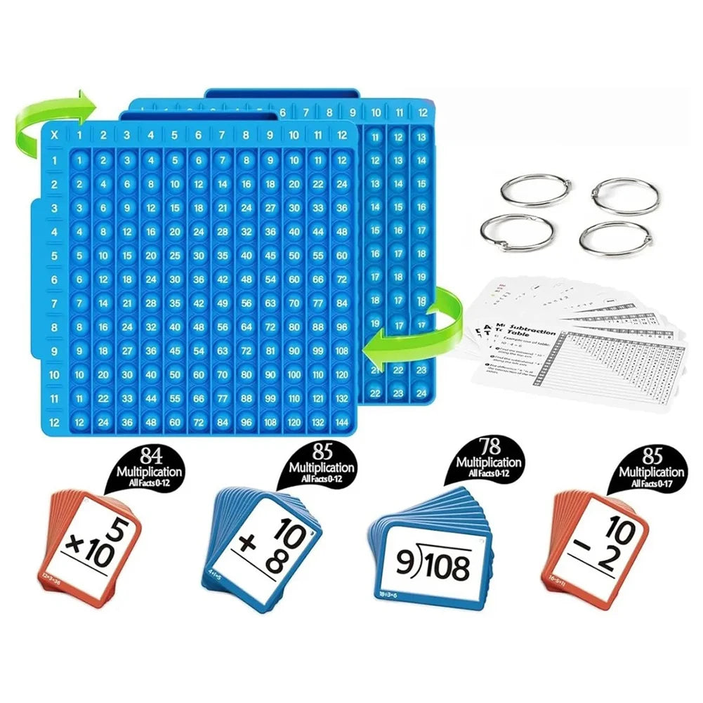 Math Flash Cards & Fidget Mat Set – 288 Cards for Kids