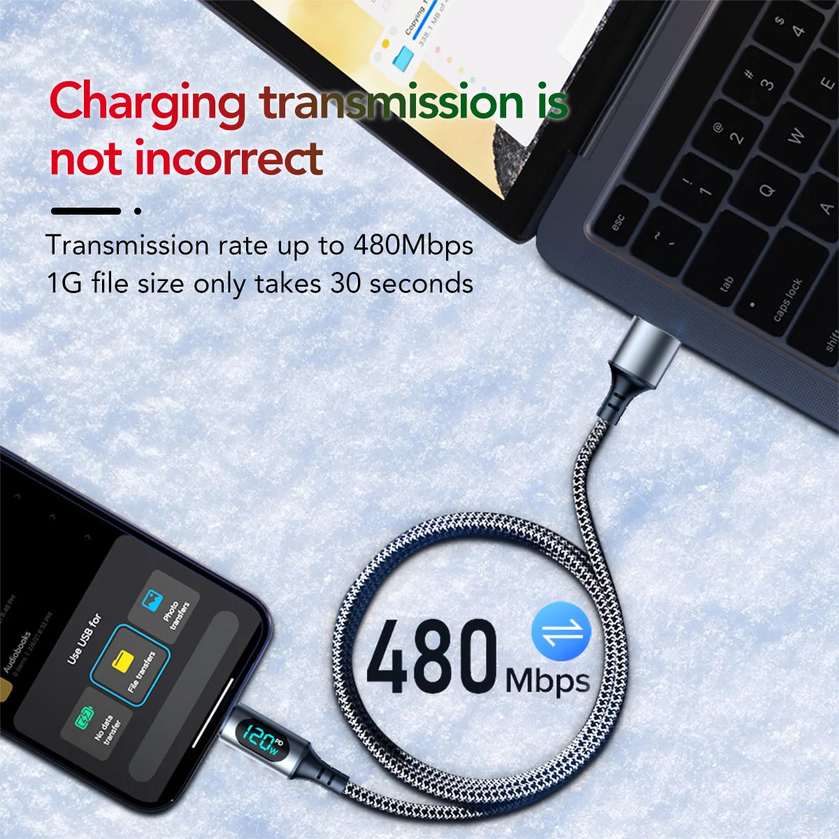 120W 6A USB to Type C Fast Charging Cable LED Digital Display Nylon Braided Charger Cord for Xiaomi Redmi Samsung Huawei Peaceful Pleasures Health and Wellness