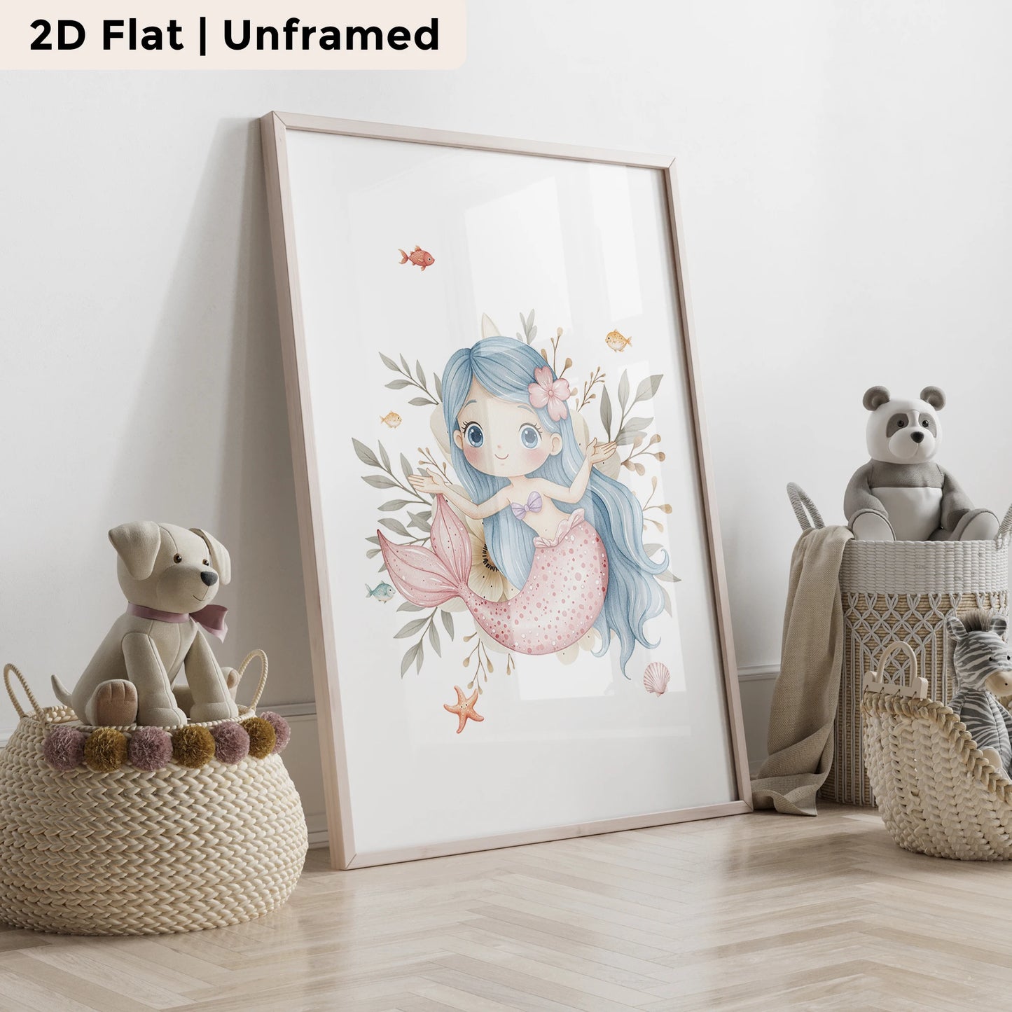 3-Piece Mermaid Queen Canvas Wall Art Print | Kids Room Decor