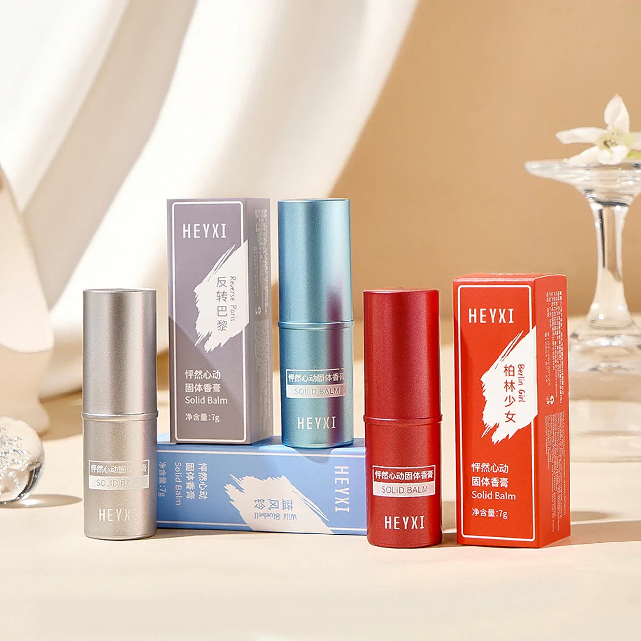 HEYXI Solid Perfume Set 3-Pack – Long-Lasting Fragrance Balm