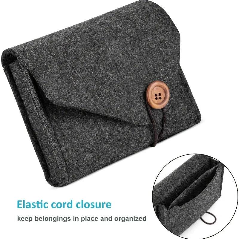 Felt Travel Electronics Organizer | Cable & Adapter Storage Bag Electronics Storage Bag Peaceful Pleasures Health and Wellness