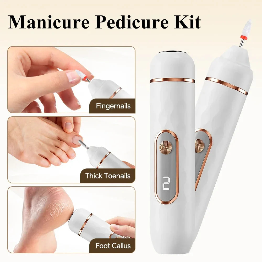 AFDEAL 2-in-1 Cordless Electric Nail Drill & Callus Remover Kit
