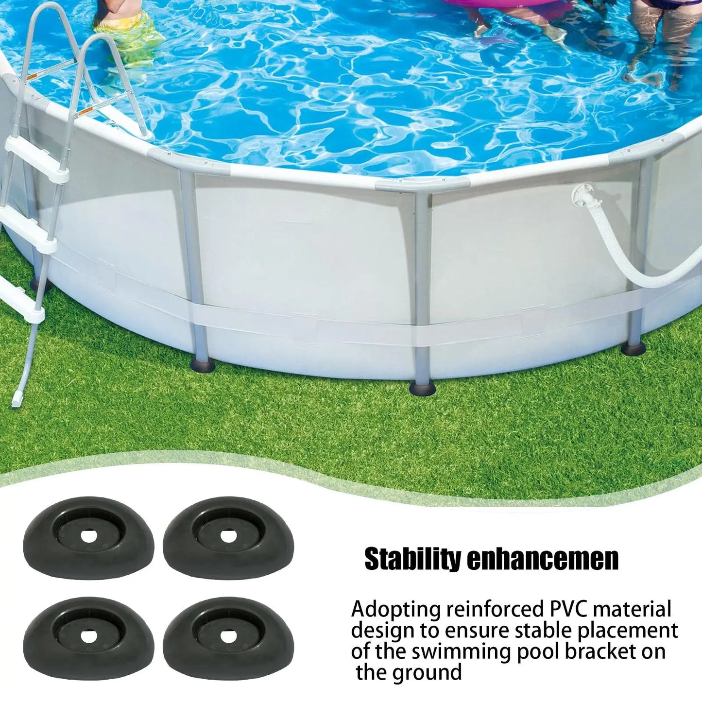 4-Pack Pool Stand Base Plastic Feet for Above-Ground Pool Frames Pool Leg End Caps Peaceful Pleasures Health and Wellness