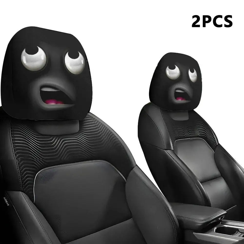 2-Pack Halloween Skull Car Headrest Covers – Universal Spooky Fit