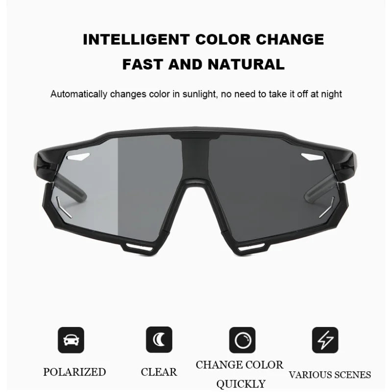Photochromic Polarized Cycling Glasses UV400 MTB Bike Sunglasses