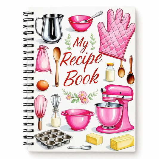 My Recipe Book Spiral Bound Baking Notebook A5 Kitchen Organizer Peaceful Pleasures Health and Wellness HHB-135