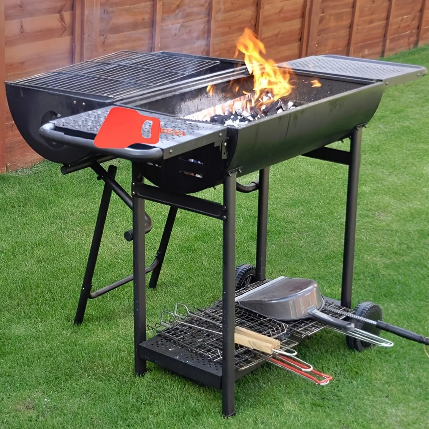 Portable BBQ Hand Fan | Manual Fire Starter for Camping & Grilling