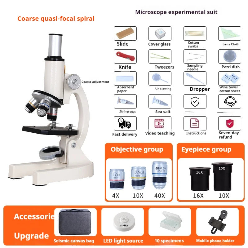 Optical Microscope for Primary and Secondary School Biology Science Popularization Teaching for Children Peaceful Pleasures Health and Wellness 1