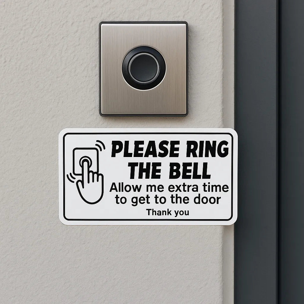 2PCs 1.5 inch x 3 inch Please Ring The Bell Self-adhesive Stickers Sign Peaceful Pleasures Health and Wellness