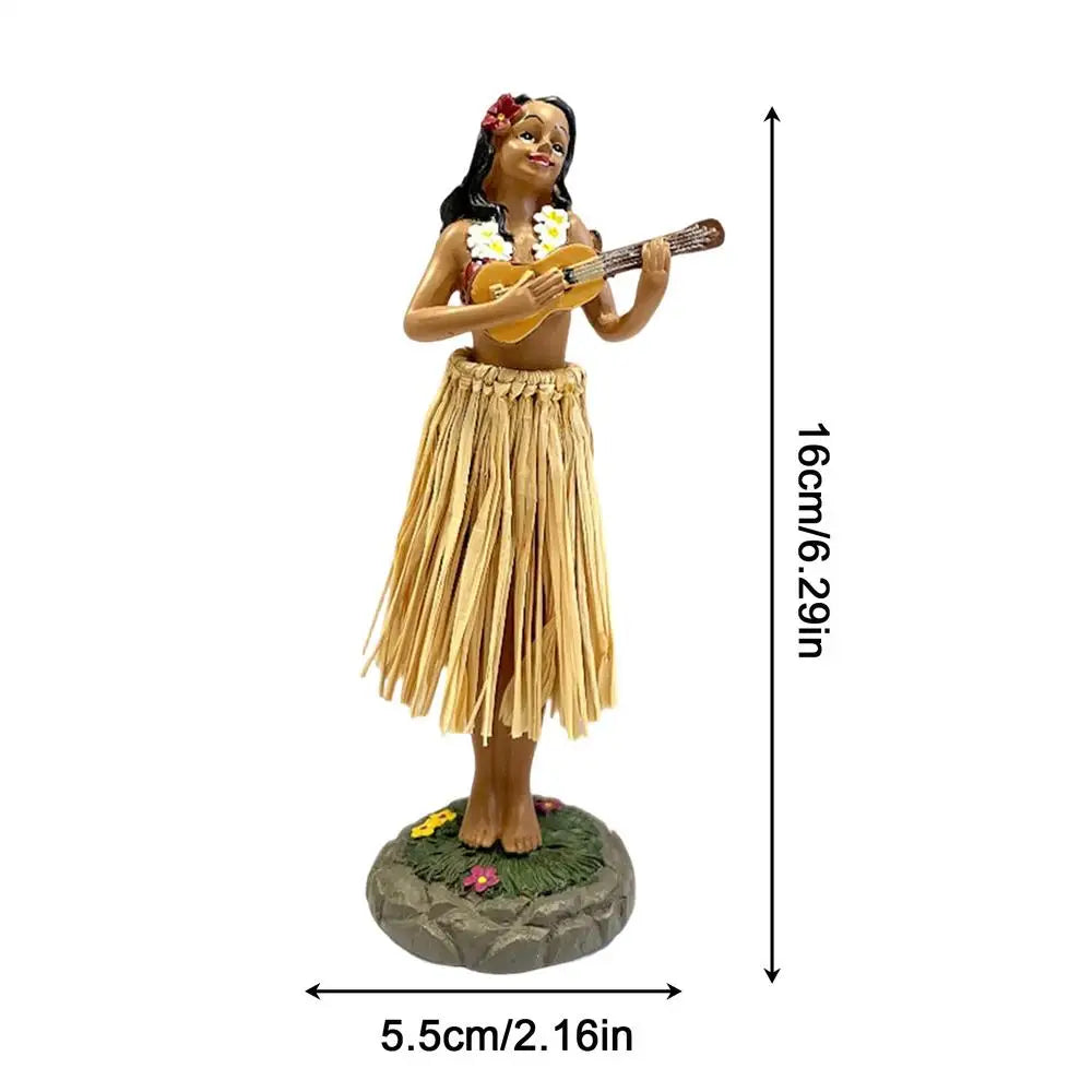 Hawaiian Dancer Dashboard Doll | Hula Girl Car Decor Figure
